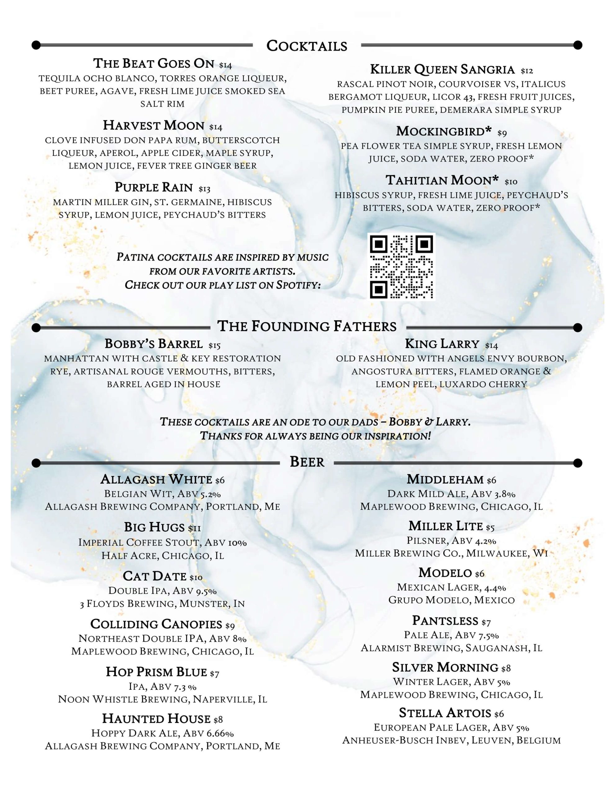 Cocktails & Beer Patina Wine Bar Park Ridge, IL