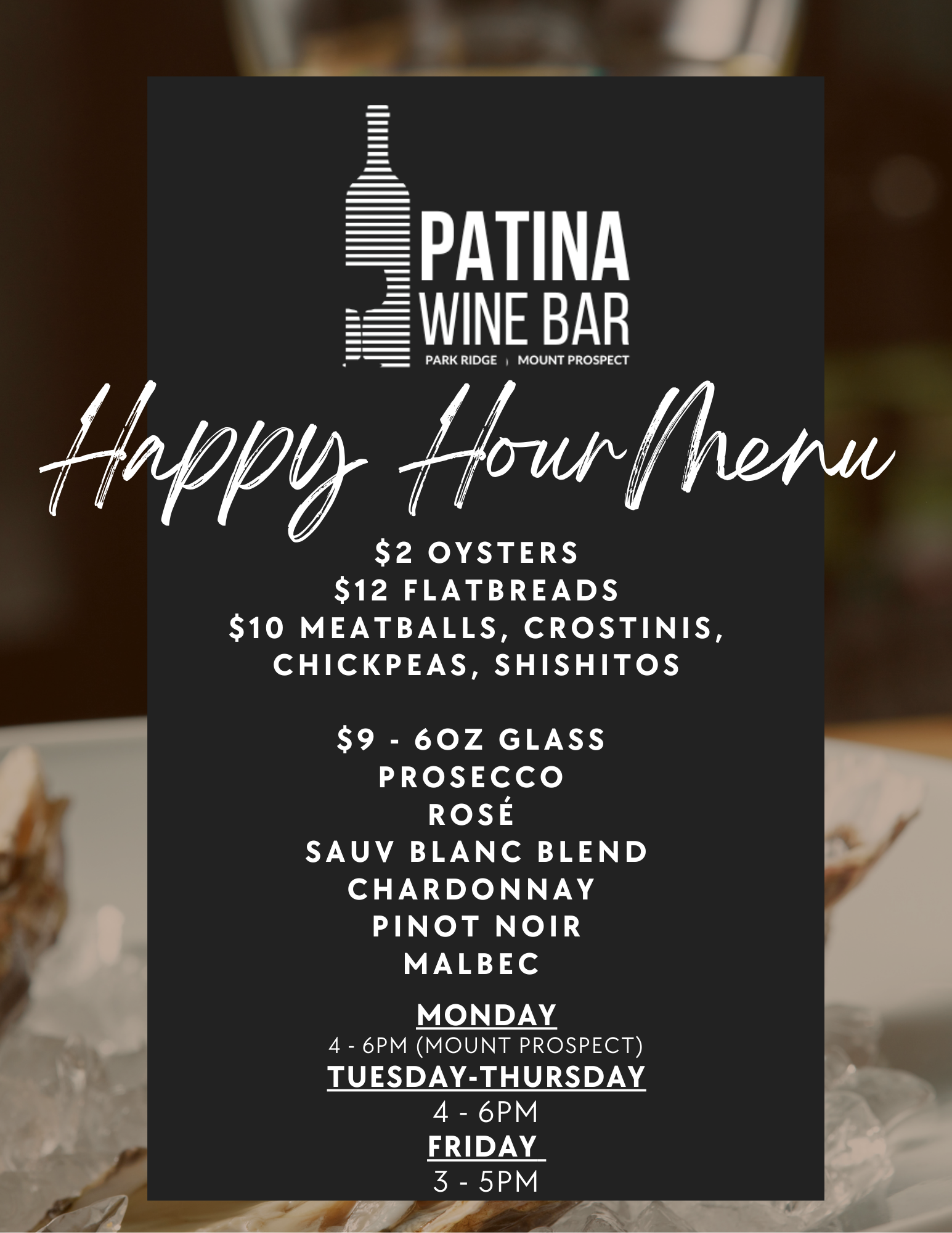 Happy Hour at Patina!