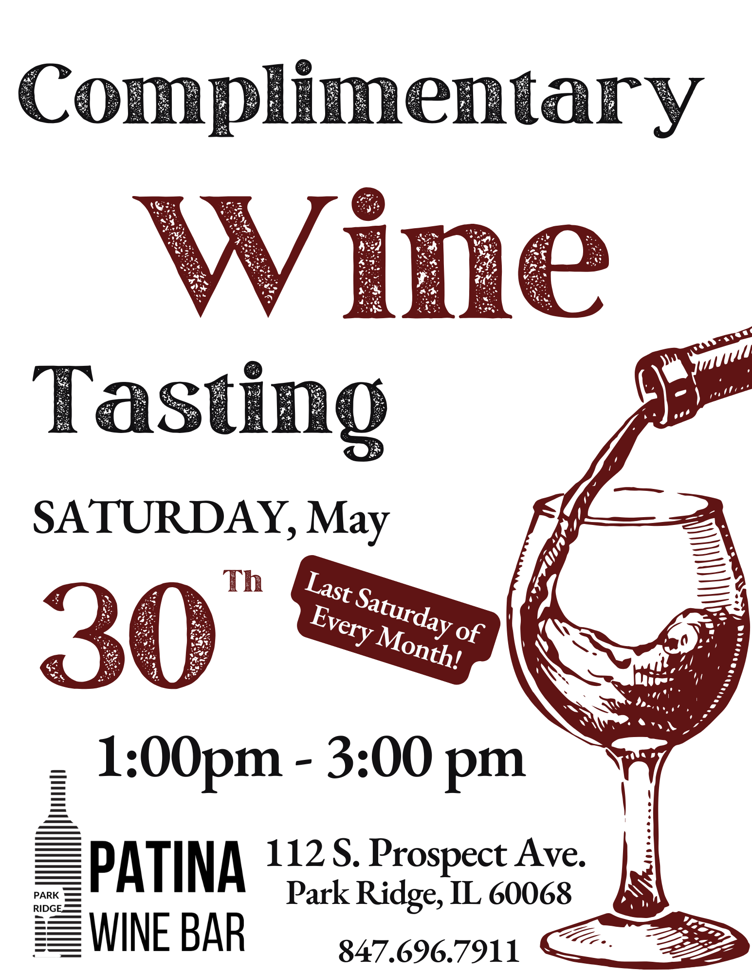 Complimentary Tasting at Patina Park Ridge!