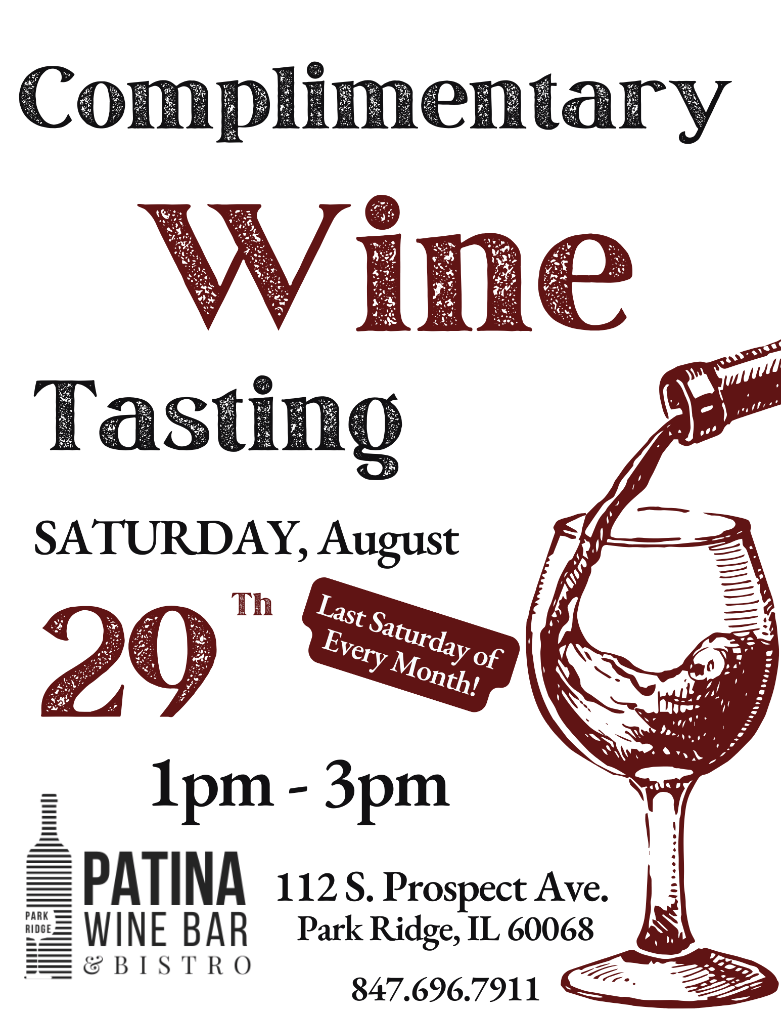 Complimentary Tasting at Patina Park Ridge!