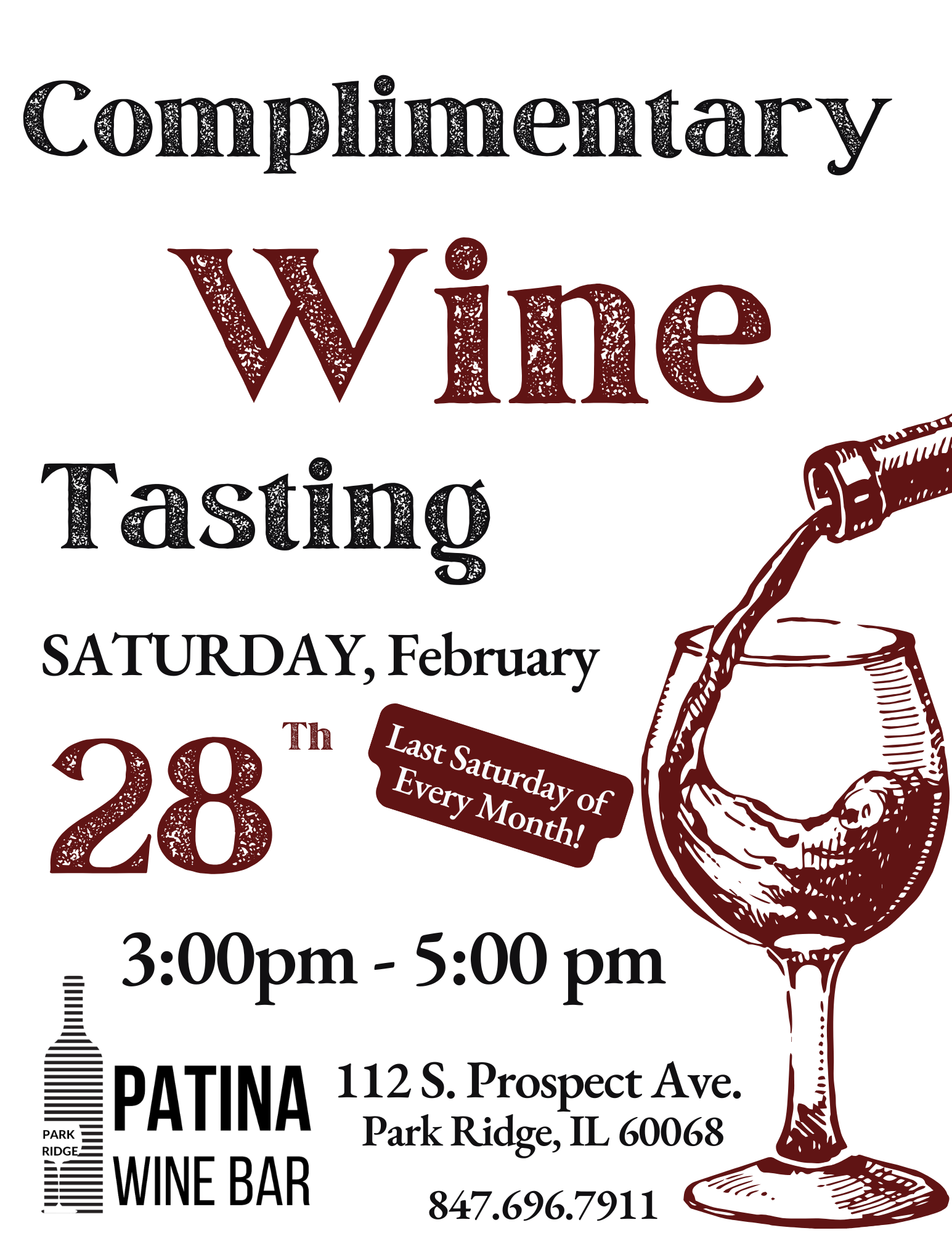 Complimentary Tasting at Patina Park Ridge!