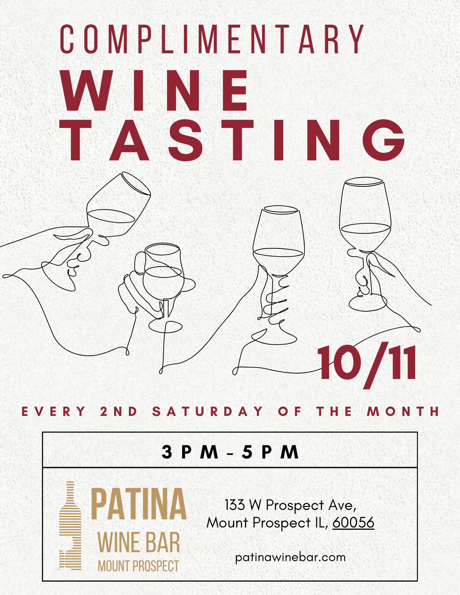Complimentary Tasting at Patina Mount Prospect!