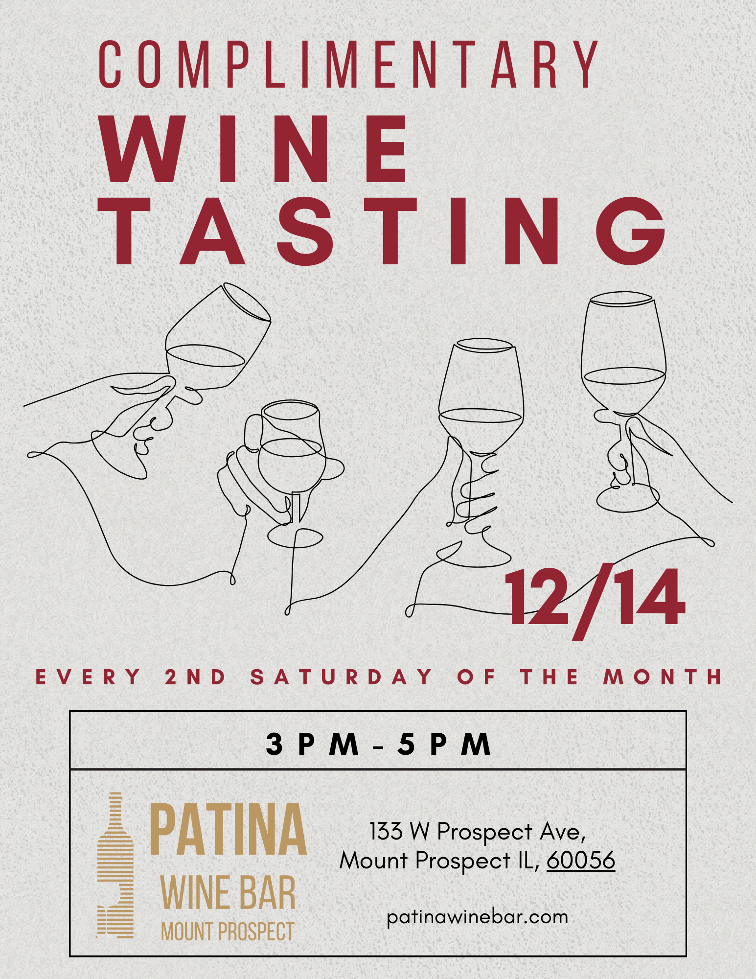 Dec 14th Complimentary Wine Tasting in Mount Prospect!