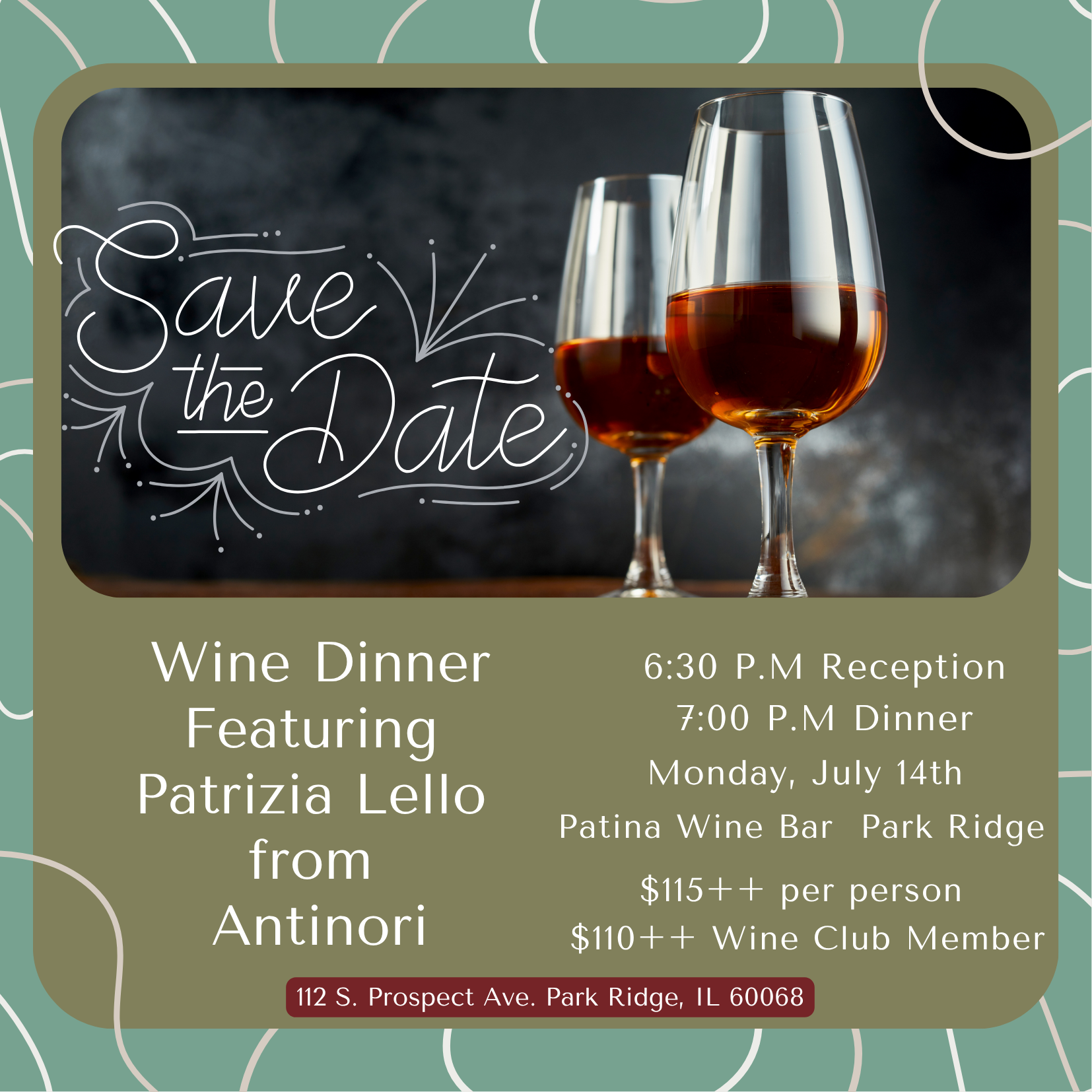 Save the Date! July 14th Wine Dinner